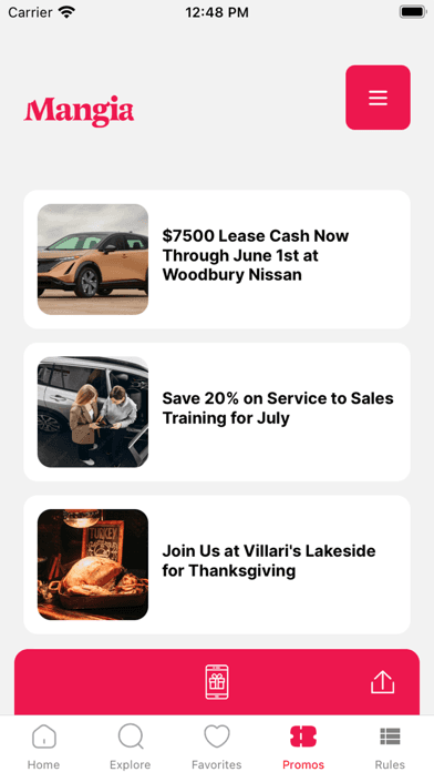 Mangia Rewards iOS App Store screenshot 4